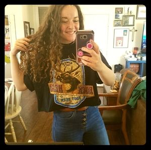 SOLD Vintage Style Cropped Buck Head Rootbeer Tee